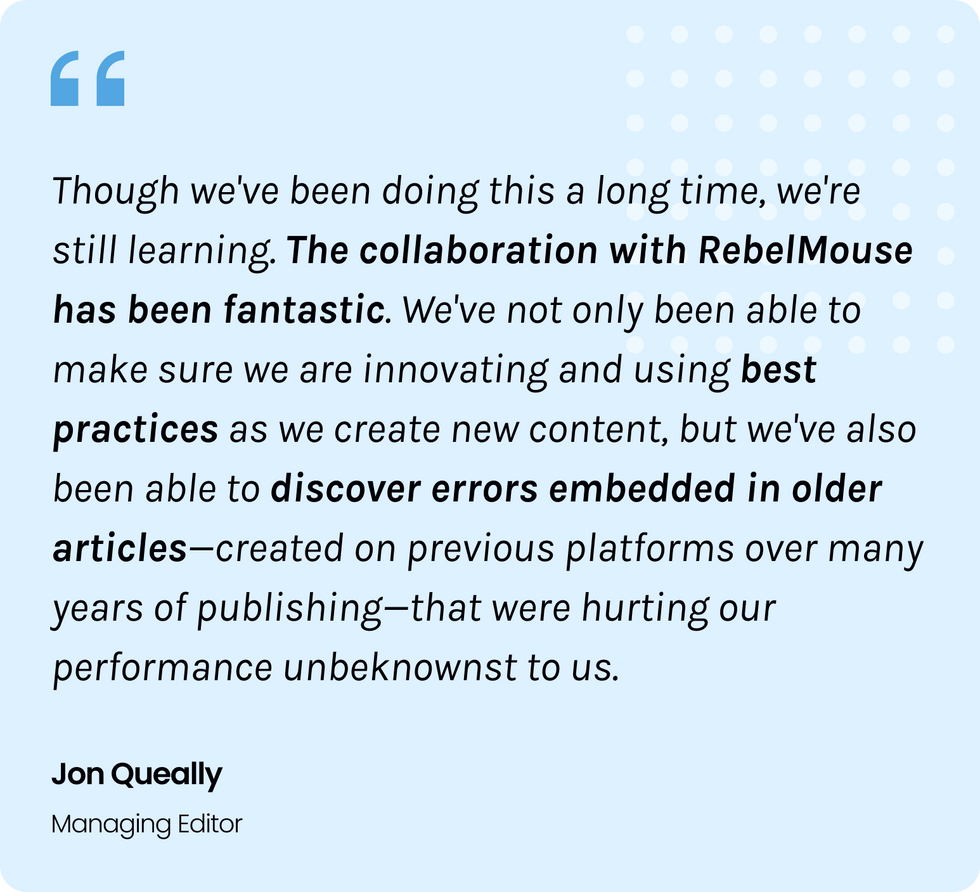 Jon Queally on working together with RebelMouse to address errors embedded from old platforms