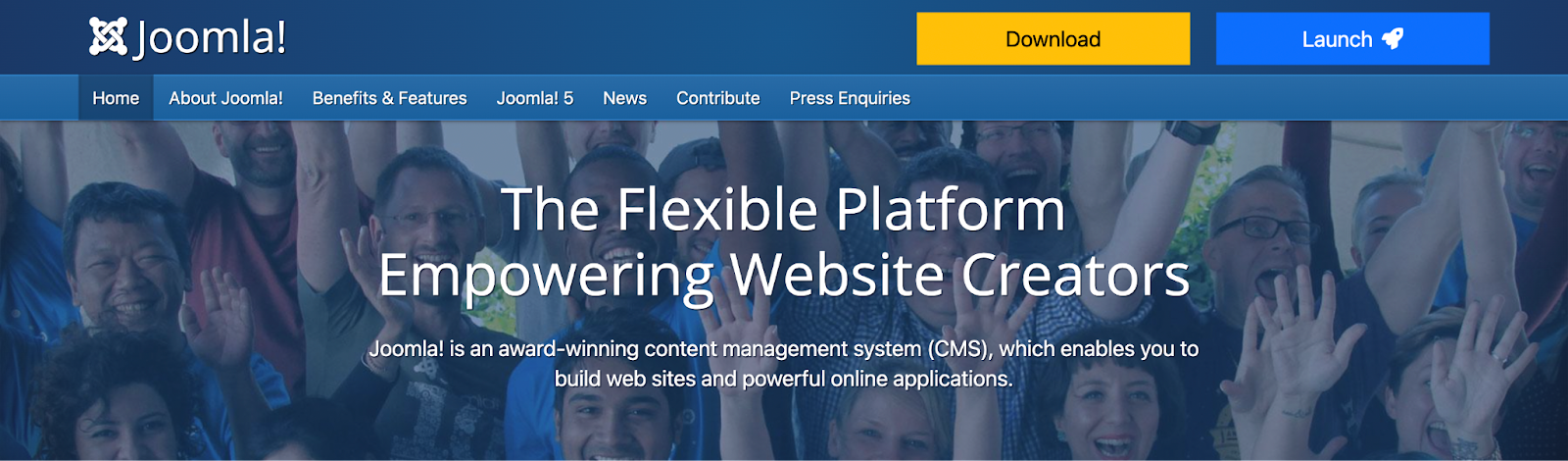 Joomla CMS home page