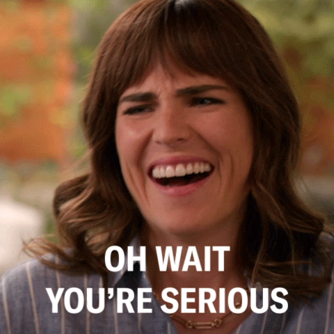 Karla Souza surprised saying "oh wait, you're serious" gif