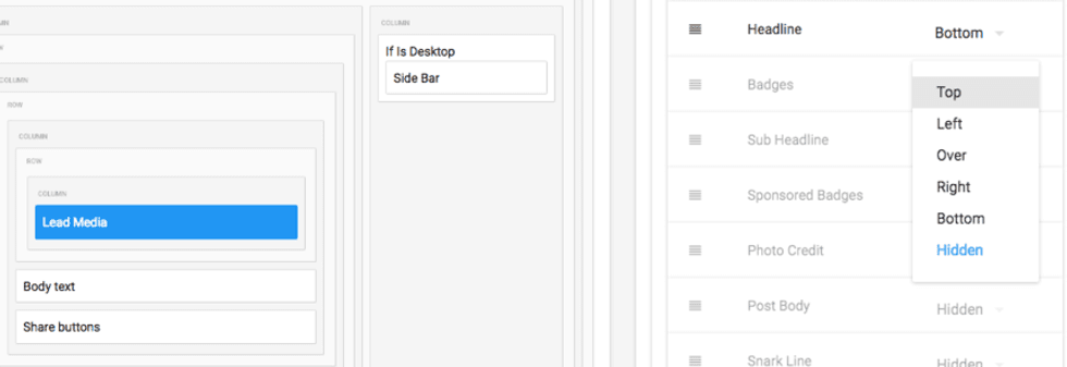 Lead Media Element in Layout & Design Tool