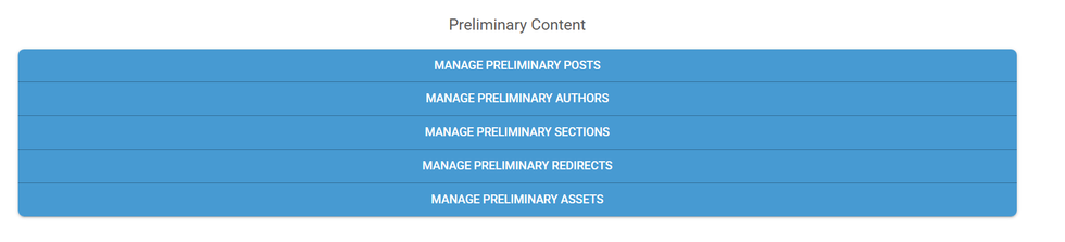 Manage Preliminary Content