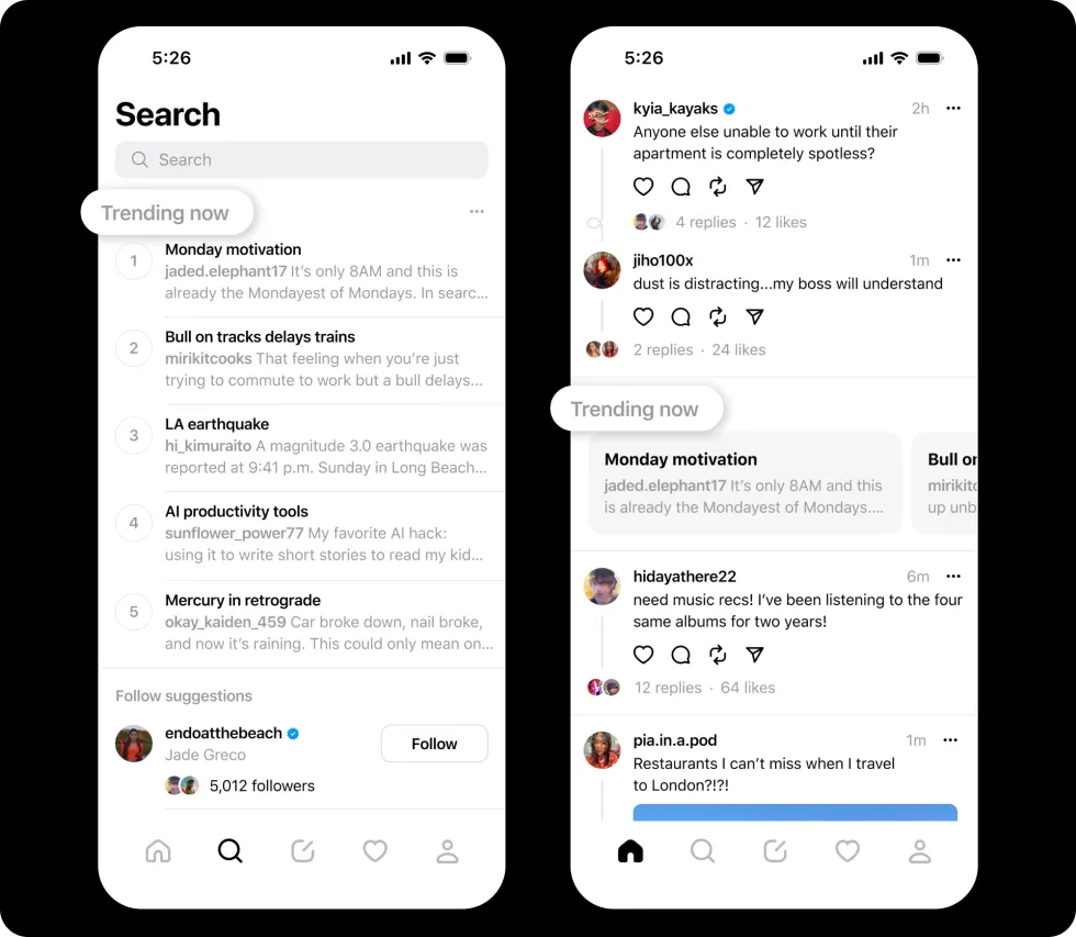 Meta Threads trending topics