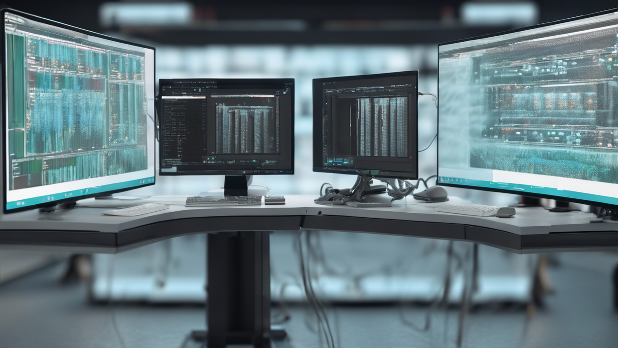 multiple display screens show tests being run simultaneously