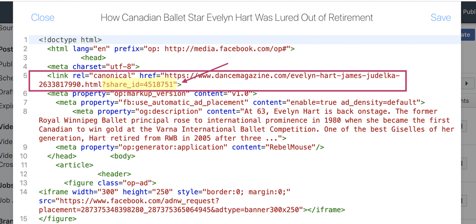 multiple urls on facebook instant articles