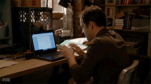 New Girl meme of Nick applauding in front of the computer