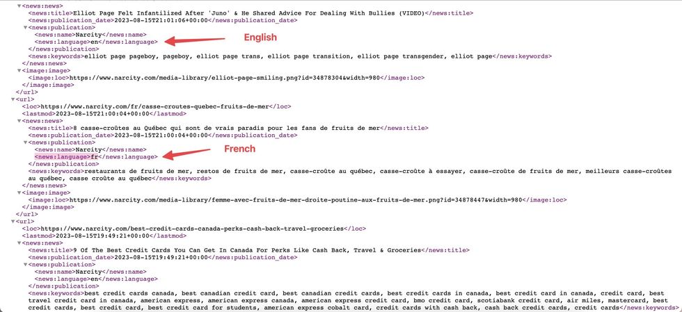news sitemap for multilingual sites