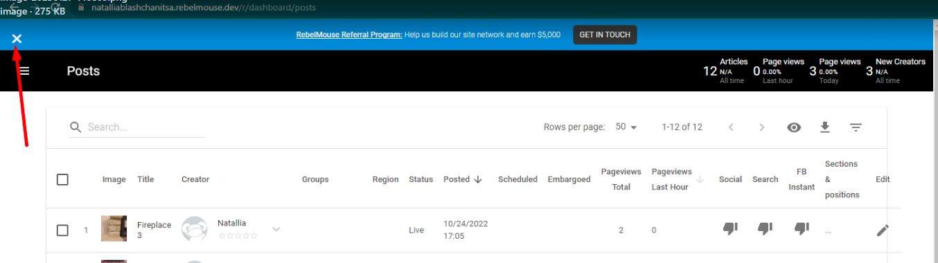 notifications dashboard in Entry Editor