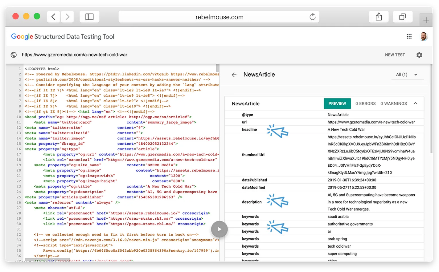 out-of-the-box structured data integration