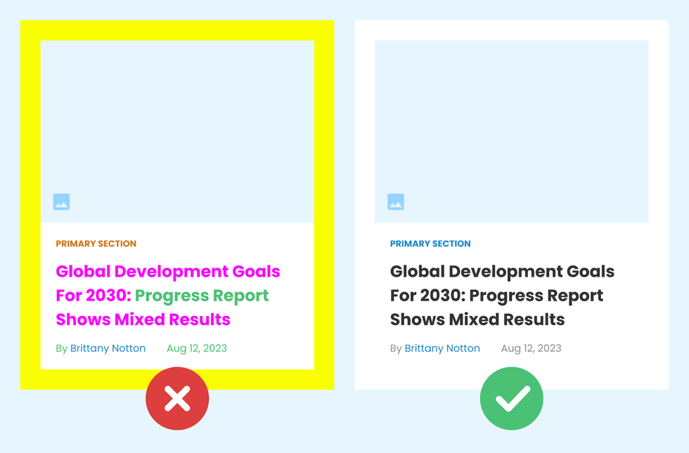 Overuse of Colors or Fonts