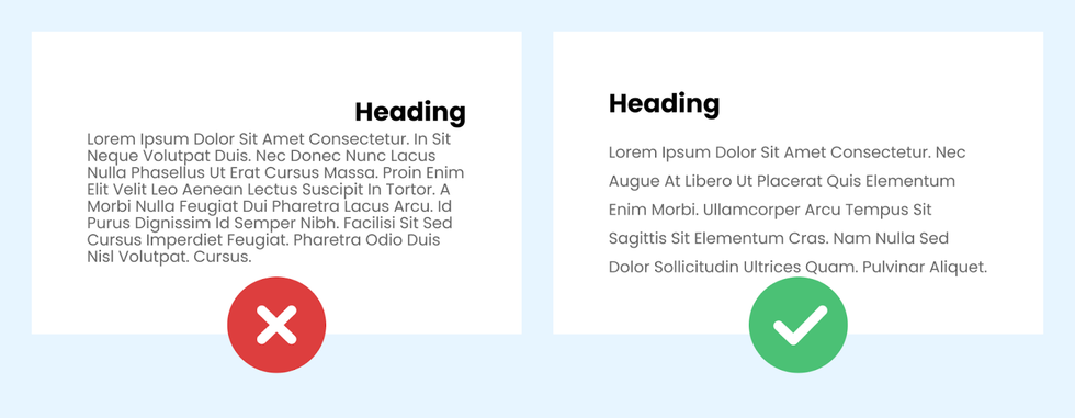 Poor Alignment and Spacing