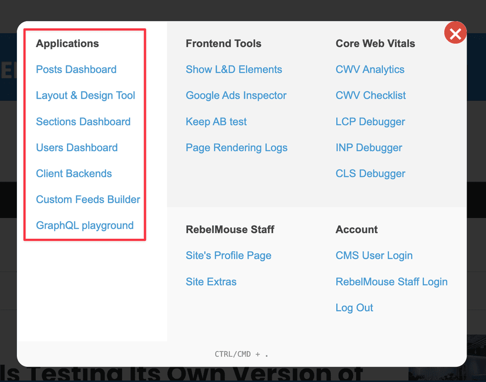 RebelMouse Chrome Extension - Applications