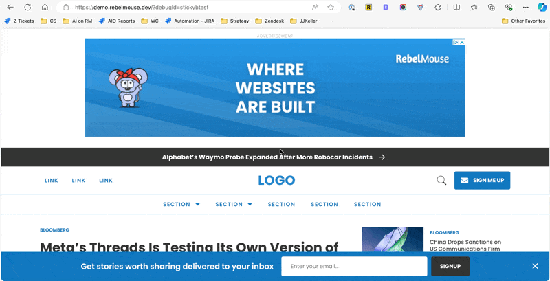 RebelMouse Chrome Extension - Keep AB Test