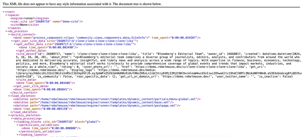 RebelMouse Chrome Extension - Page Rendering Logs