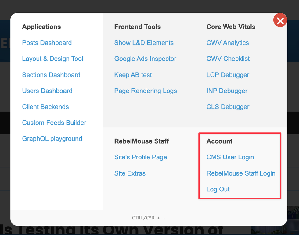 RebelMouse Chrome Extension \u2014 Account