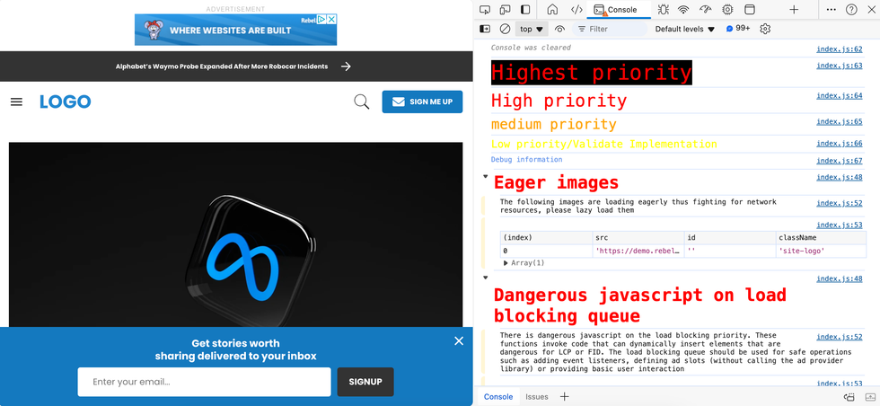 RebelMouse Chrome Extension \u2014 CWV Checklist