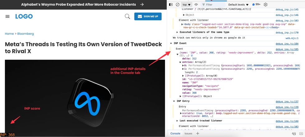 RebelMouse Chrome Extension \u2014 INP Debugger