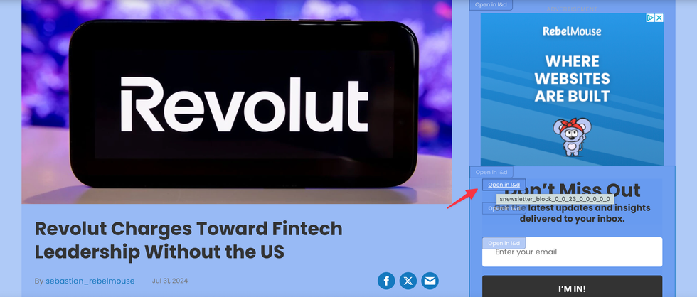RebelMouse Chrome Extension \u2014 Show L&D Element Example