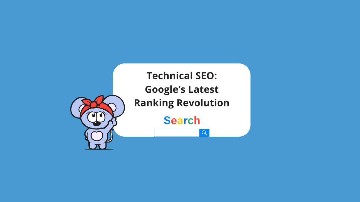 RebelMouse logo pointing to title about Google's latest ranking metric