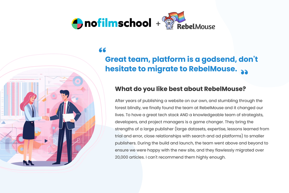 RebelMouse No Film School Testimonial