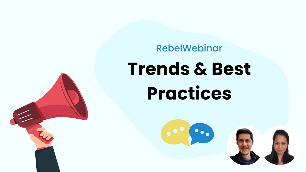 RebelMouse webinar announcement for January 2025 with a bullhorn