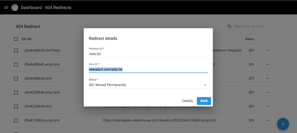 Redirect Setup