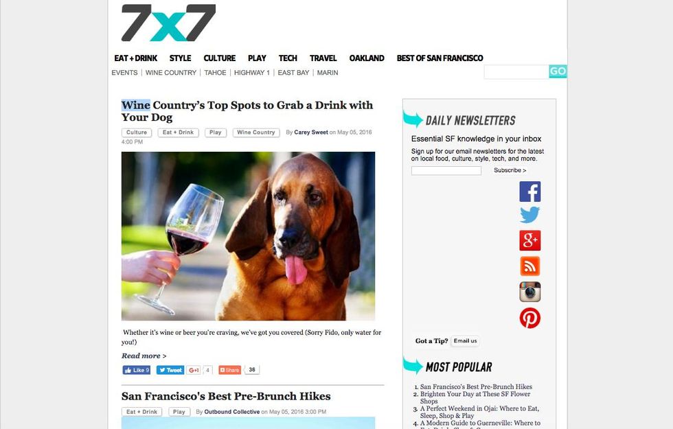 snapshot of 7x7 homepage before moving to RebelMouse