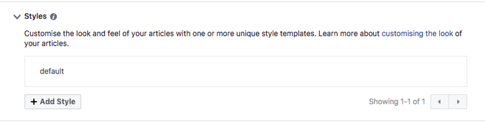 styles for facebook instant articles
