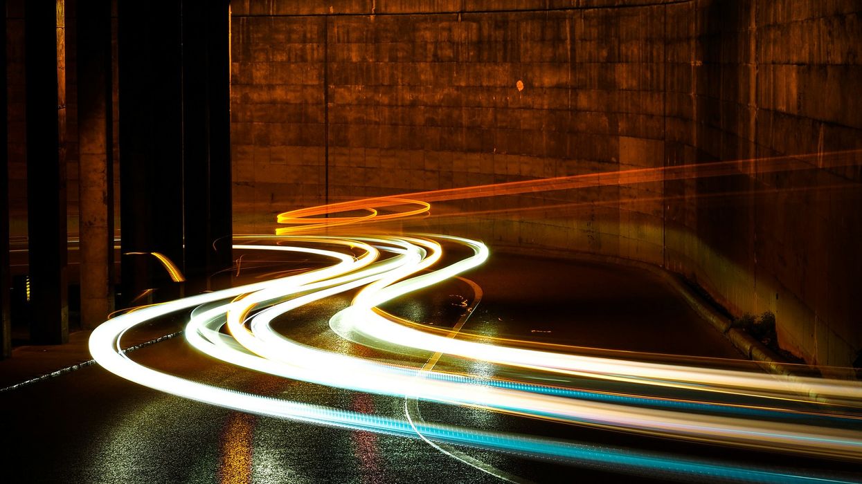 time-lapse image of street lights