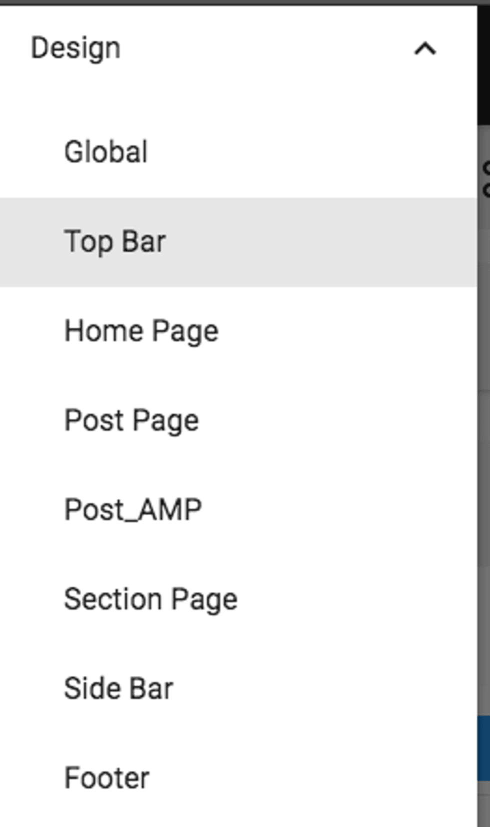 Top Bar Menu