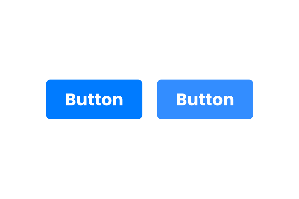 two blue rectangular buttons labeled "Button" on a white background