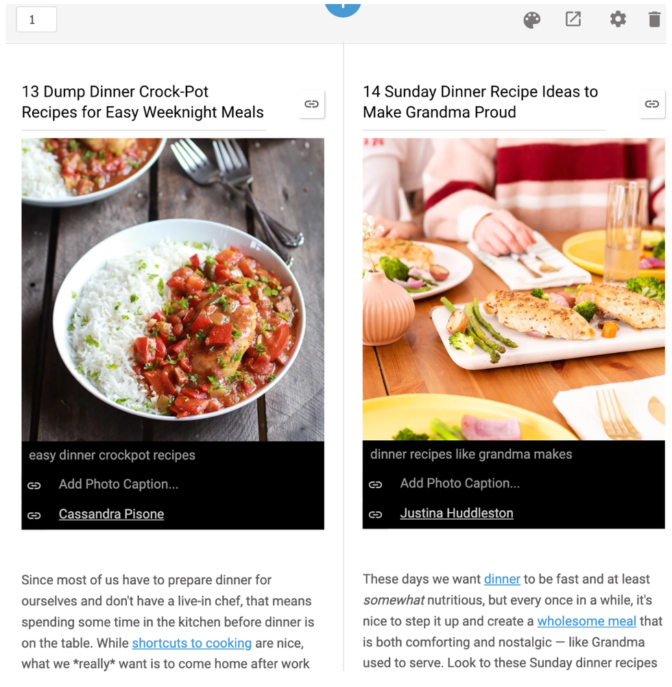 Two-column layout in Assembler tool with Pillar Post particles