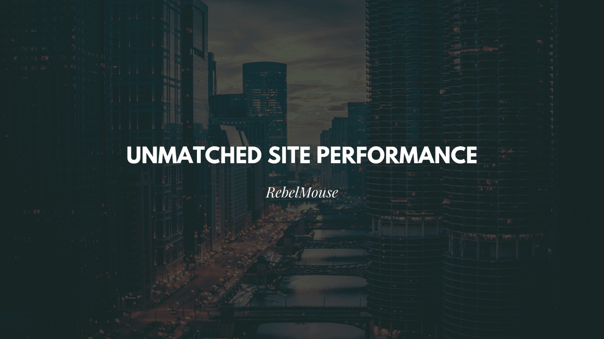 "Unmatched Site Performance" text over a city skyline at dusk.