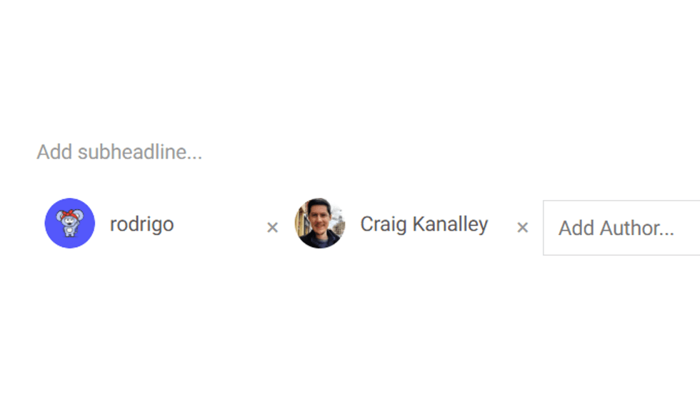 User profiles to select authors