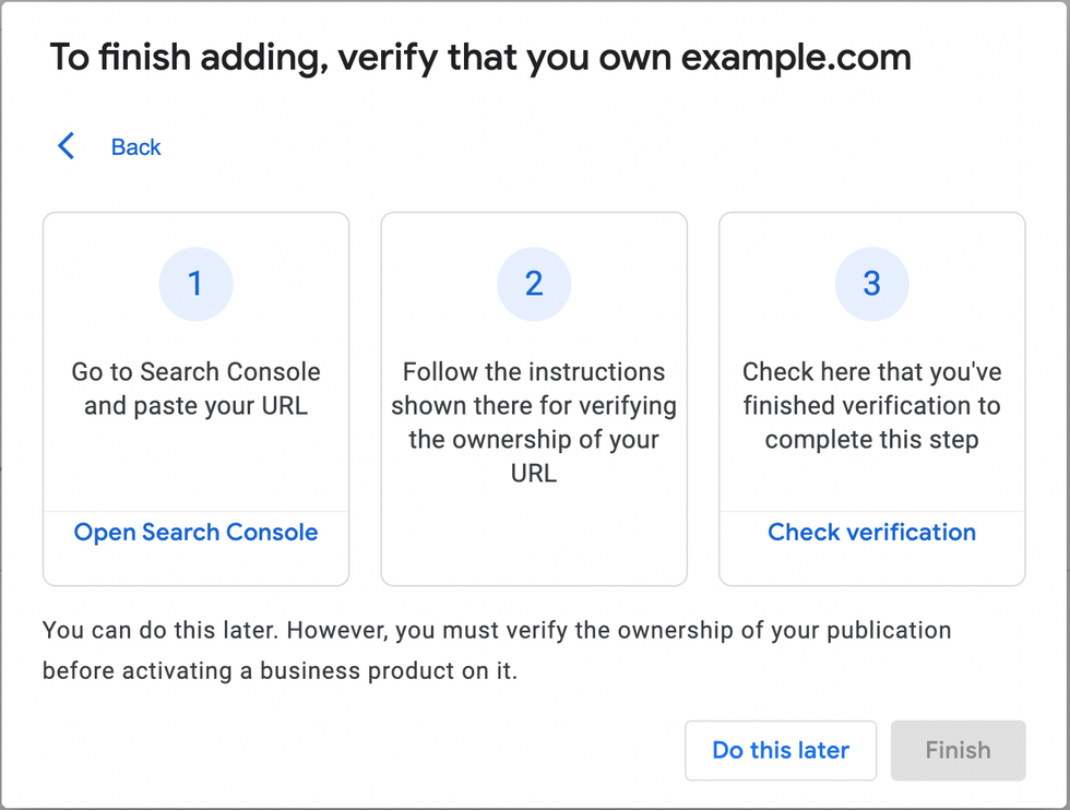 verify ownership of your site