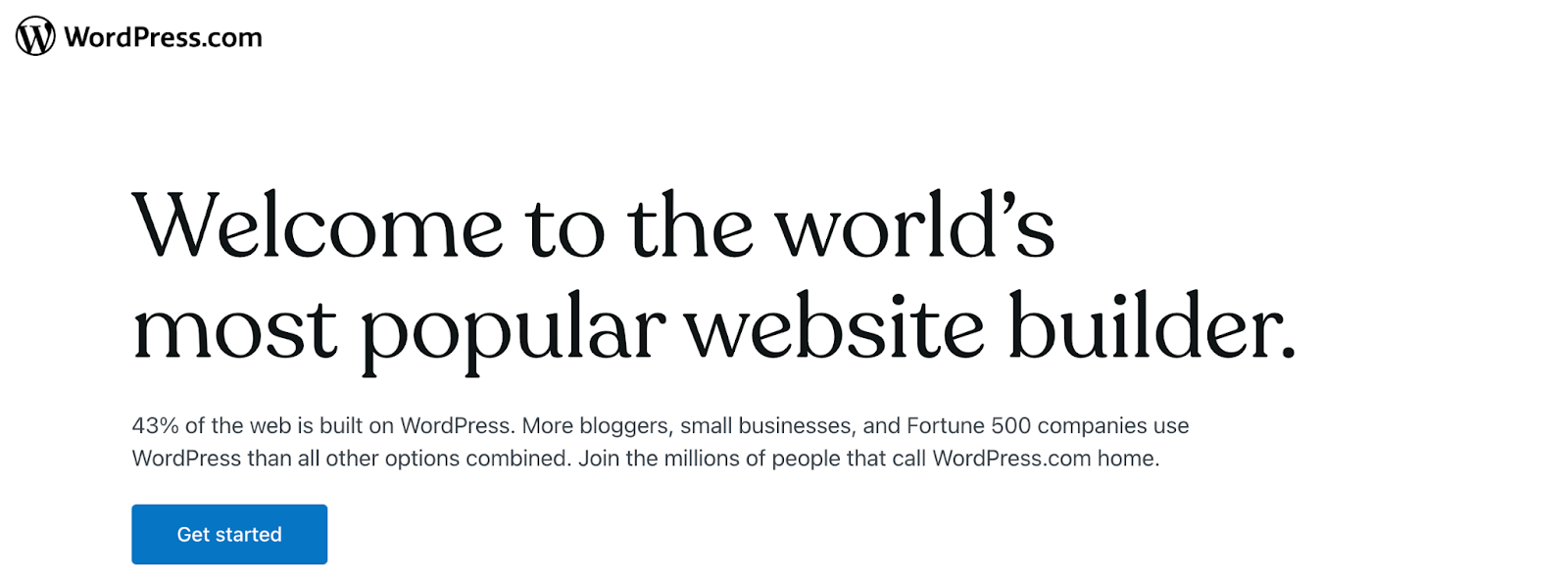 WordPress CMS home page