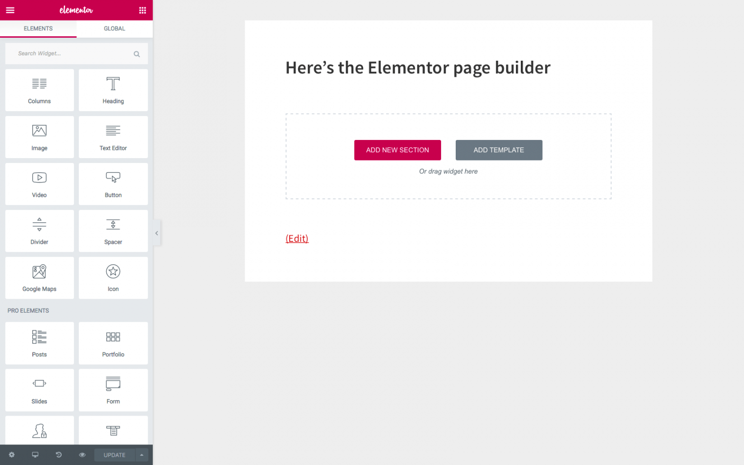 WordPress Elementor page builder
